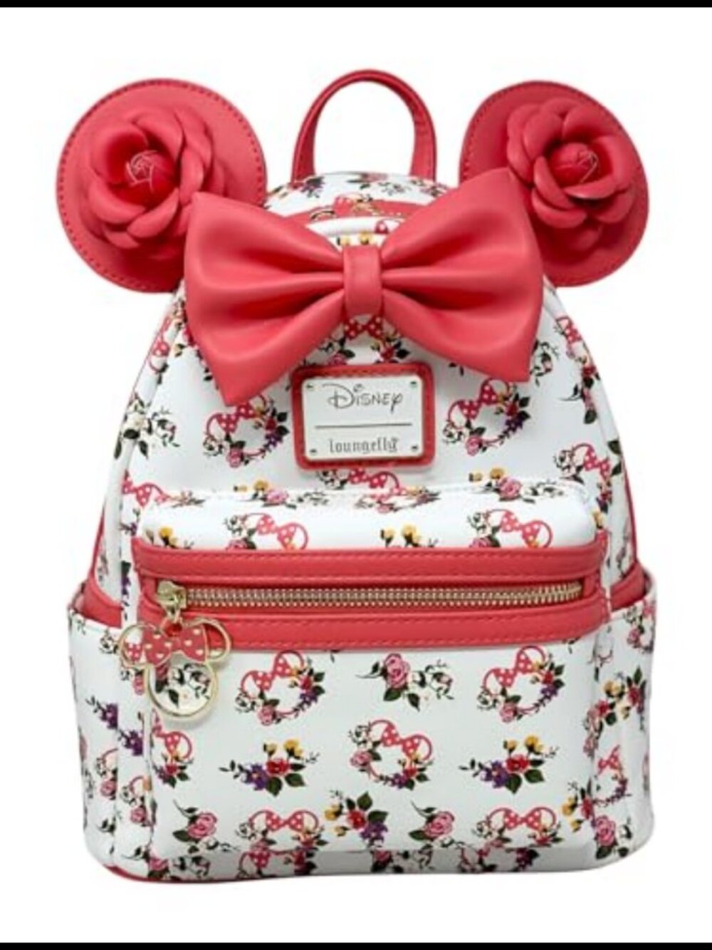 Disney Minnie Mouse Roses Faux Leather Shoulder Bag Adjustable Strap